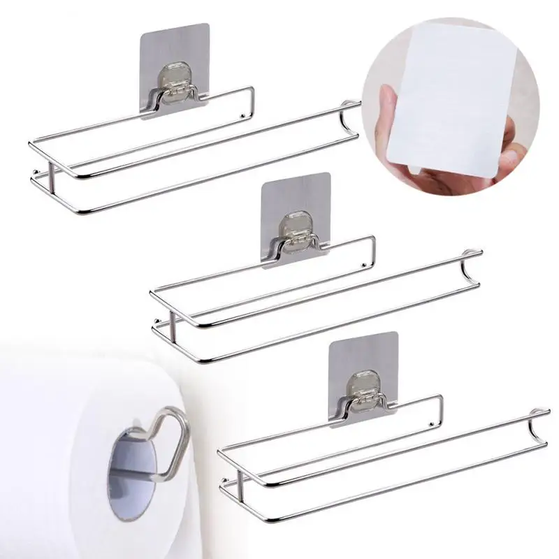 

Wall-mounted Bathroom Racks Storage Racks Punch-free Paper Towel Rack Paper Holder Toilet Roll Paper Rack Kitchen Paper Hanger