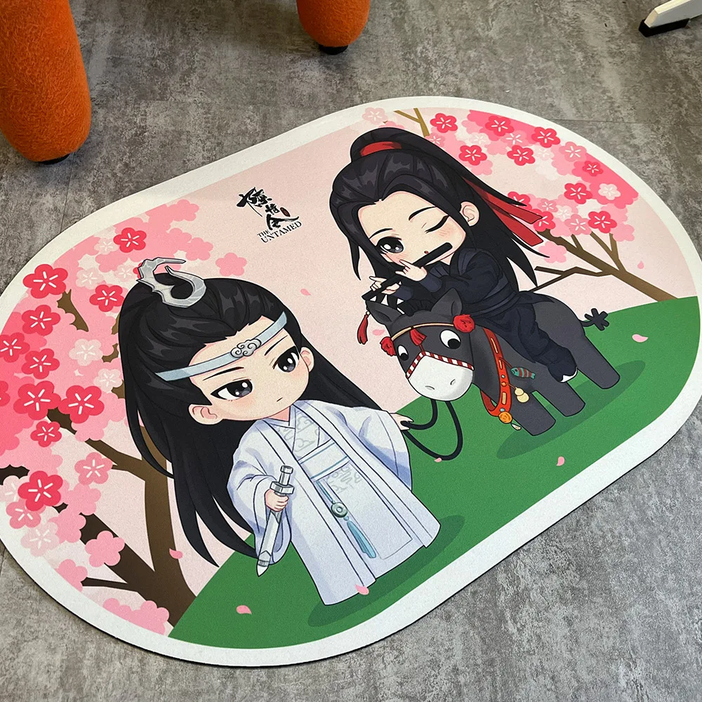 

Official Anime Mo Dao Zu Shi The Untamed Wuxian Wangji MDZS Cartoon Absorbent Non-Slip Floor Mat Cosplay Decoration Gift
