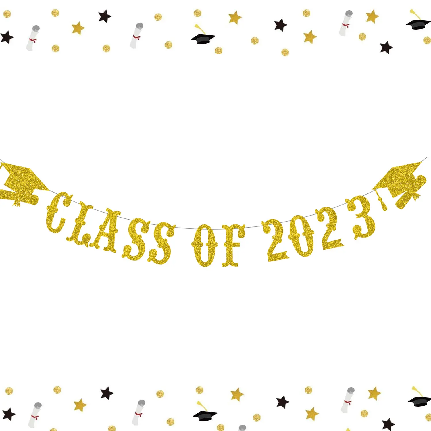

Класс 2023, баннер с золотыми блестками, 2023 вечерние, украшения на выпускной, поздравления, градиентный баннер, украшение с золотой крышкой на выпускной