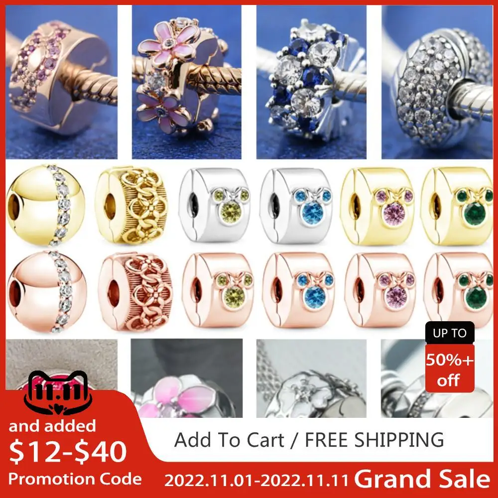 

Hot Sale Flower Clips Dangle 925 Sterling Silver Bead Daisy Clip Colorful Charm Fit Original Europe Bracelet Jewelry Women Gift