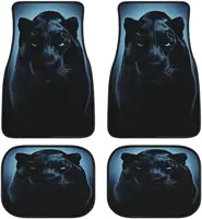 Animal Ferocious Panther Art Car Mats Universal Fit Car Floor Mats Fashion Soft Waterproof Car Carpet Front&Rear 4 Pieces Full S