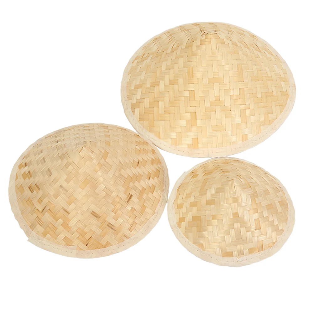 

Funny Party Hats Rice Farmer Men's Beach Asian Decor Fancy Dress Summer Fishing Sun Shade Woven Straw Bamboo Conical