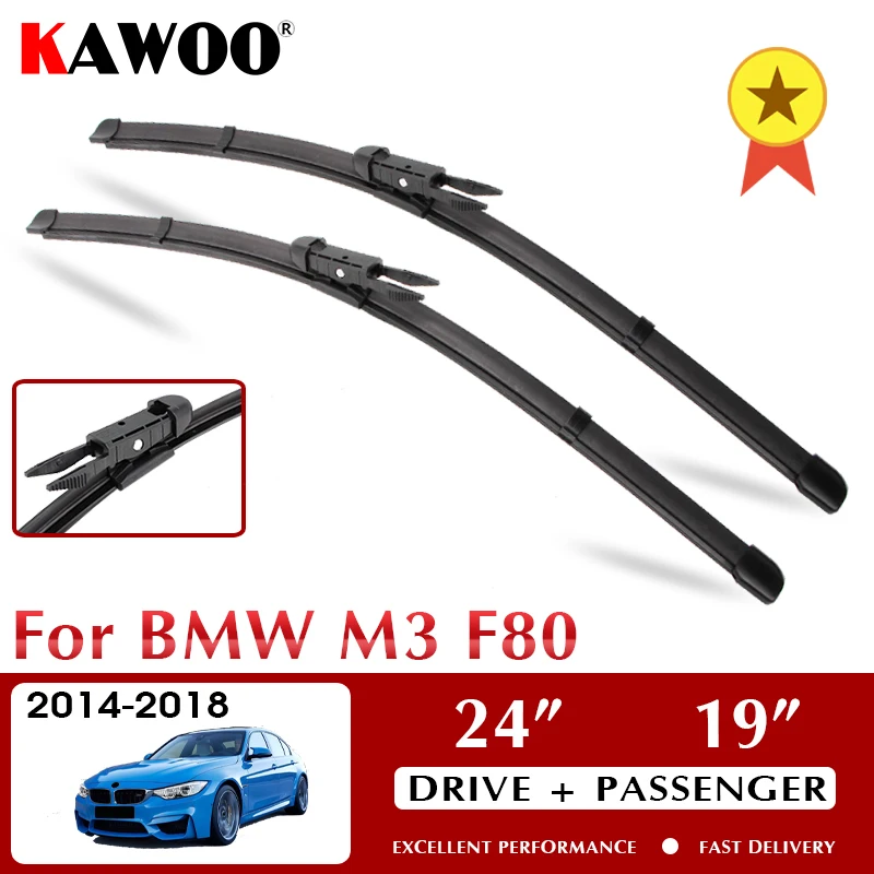 

KAWOO Car Wiper Blades For BMW M3 F80 October 2014 - Nov. 2018 Windshield Windscreen Window 24"+19" LHD RHD Auto Accessories