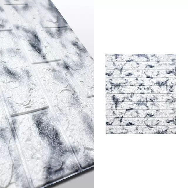 

77x70cm 3D Wall Sticker 10pcs Imitate Brick Wall Stickers Self-Adhesive Marble Pattern Wallpaper for Living Room Bedroom TV Wall