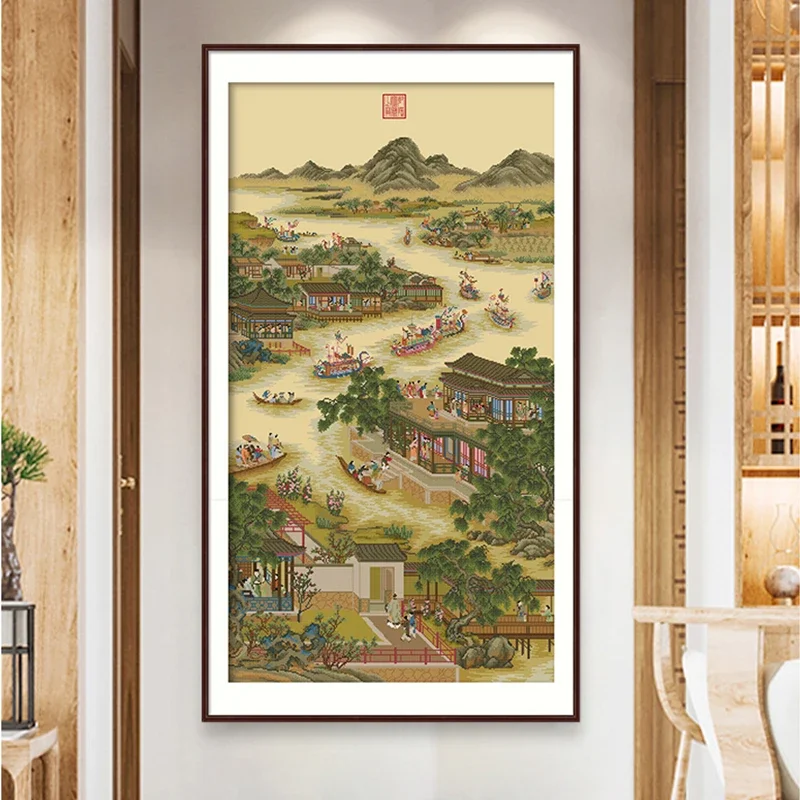 Весенний набор для вышивки крестом с предварительной печатью император династии