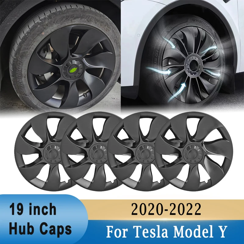 

4PCS 19 inch Hub Caps Wheel Cover For Tesla Model Y 2020-2022 Hub Caps Rim Cover Vehicle Car Exterior Tyre Tire Protection Cover