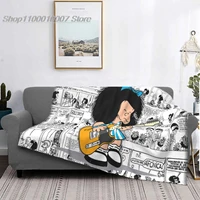 mafalda anime plaid blankets fleece spring autumn kawaii cartoon multifunction warm throw blankets for home couch rug piece