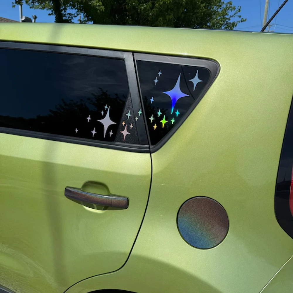 

Яркие блестящие голографические наклейки на окна автомобиля, корпус, погодостойкие виниловые наклейки, зеркала, ноутбуки, тумбы, декоративные аксессуары