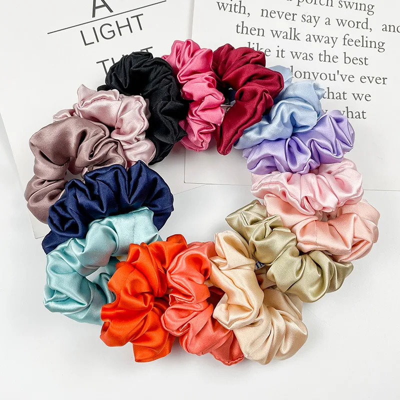 

100% Mulberry Silk Scrunchies for Hair, Silk Hair Ties for Frizz, Breakage Prevention, Ponytail Silk Scrunchie