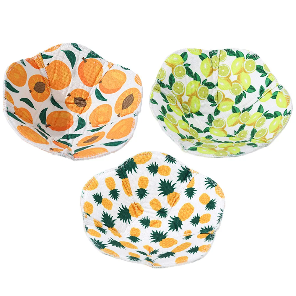 

3 Pcs Microwave Bowl Cover Microwavable Bowls Hot Bowl Protector Non-slip Microwave Mitts Polyester Cotton Bowl Potholders