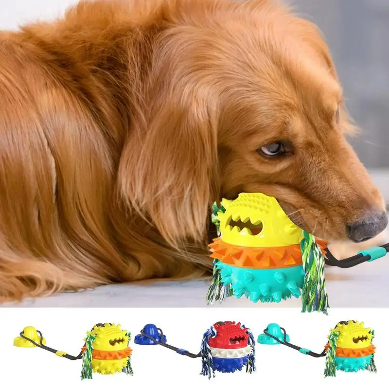 

Dog Toys Dog Teething Tugging Toys Pet Aggressive Chewing Rope Bite Toys Ball With Teeth Cleaning And Food Dispensing Pet Supply