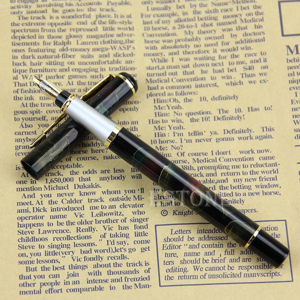 

Baoer 801 Stainless Steel Metal Medium Nib Fountain Pen Student Office Writing