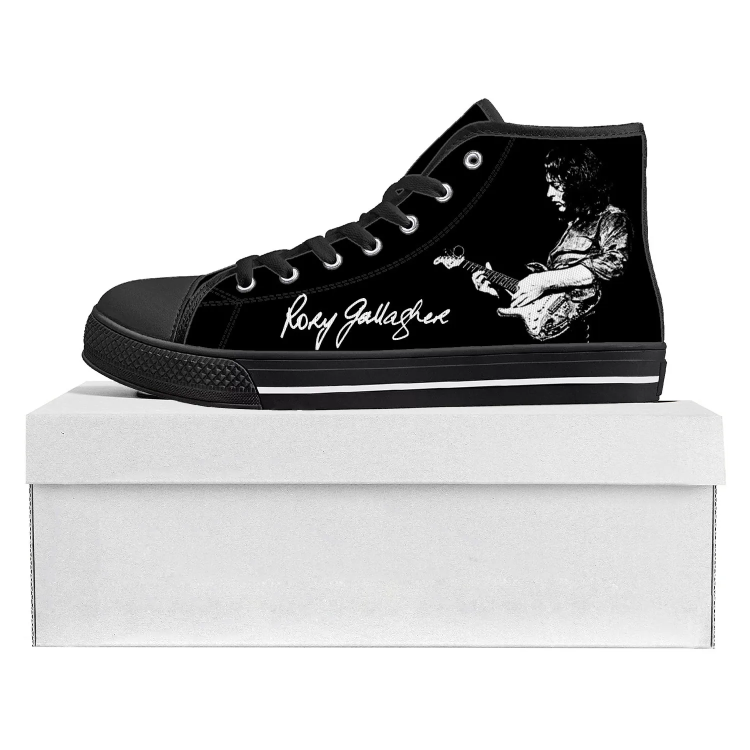 Rory Gallagher Music High Top High Quality Sneakers Mens Womens Teenager Canvas Sneaker Casual Couple Shoes Custom Shoe Black