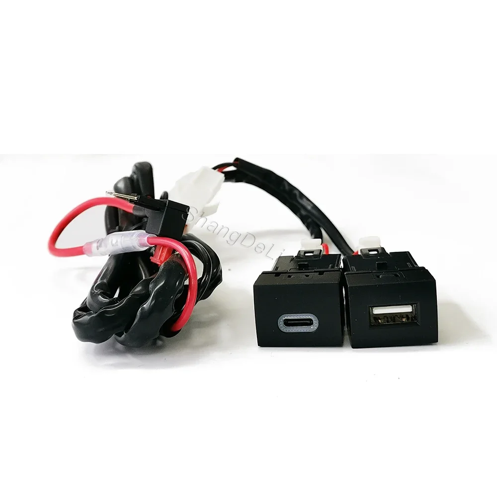 Автомобильное быстрое зарядное устройство для телефона 12 В двойной USB-разъем TYPE-C