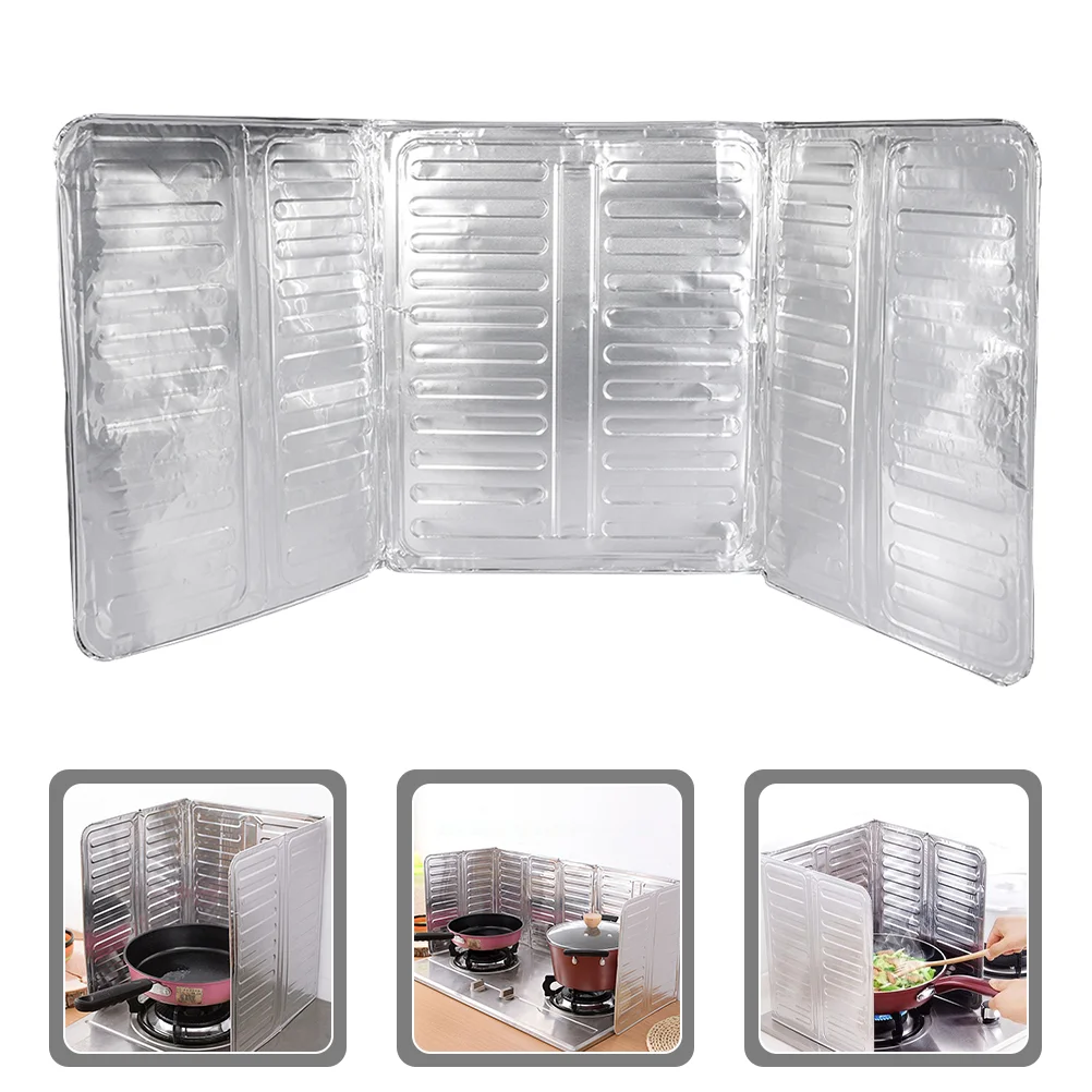 

Splatter Guard Oil Screen Stove Frying Shield Anti Grease Protector Wall Baffle Pan Cover Kitchen Aluminum Block Sided Splashing