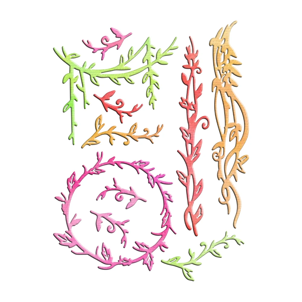 Вырубные штампы в виде листьев и ветвей металлические для рукоделия форма ножа