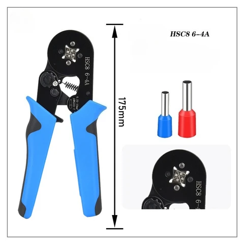 HSC8 6-4A Клещи для обжима проводов Многофункциональный разъем для проводов Инструменты для электриков Трубчатый зажим Кабель VE Изолированный терминал