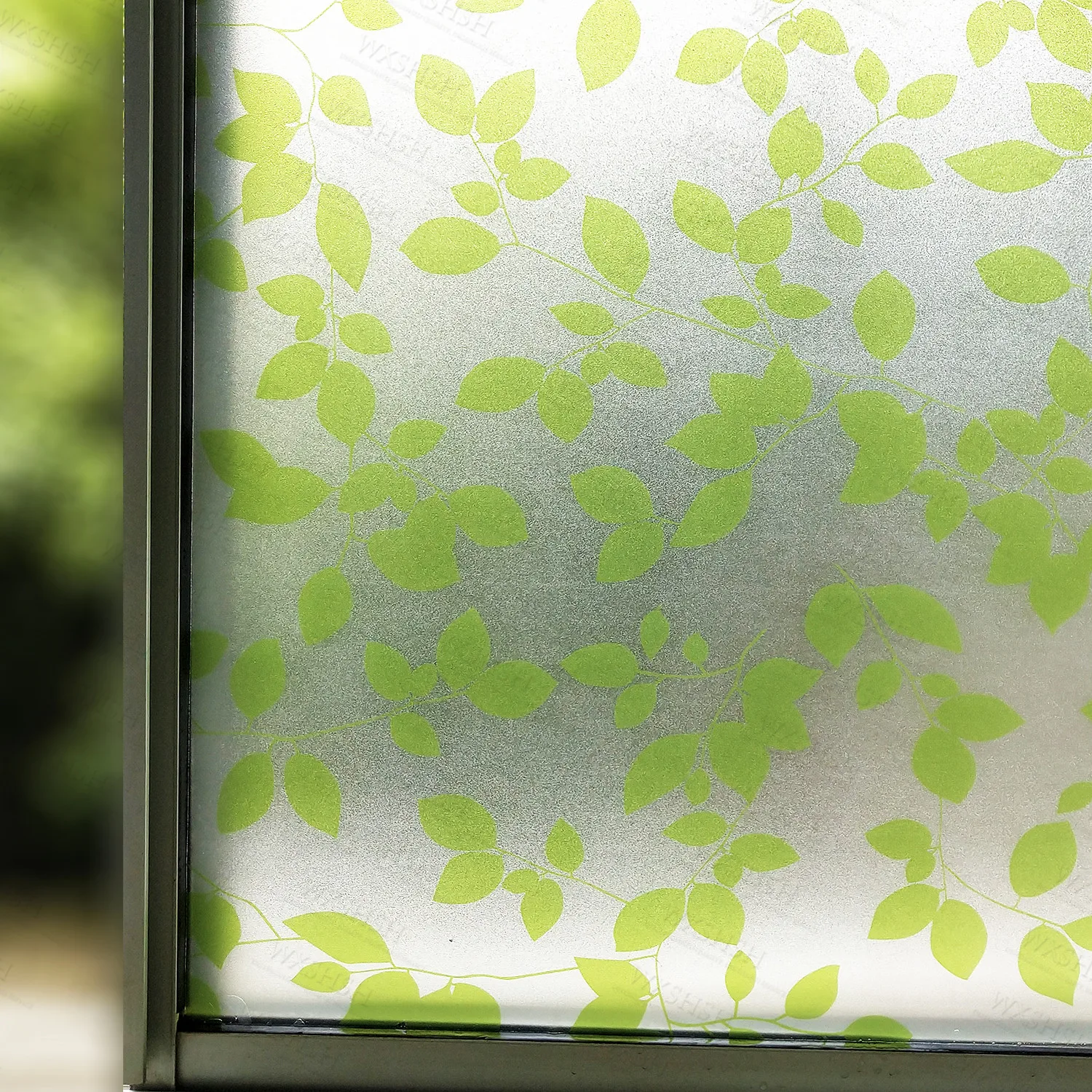 

75*200 cm privacy Window Paper frosted Window Stickers Opaque Bathroom Glass film Shading Window Film Green Leaf window foil