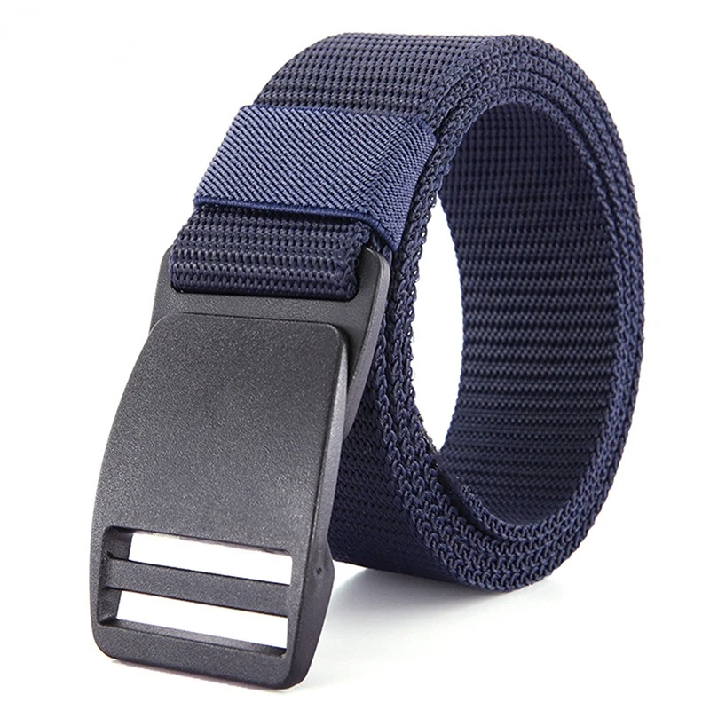 

High Quality Canvas POM Plastic Hook Buckle Military Training Security Casual Men's Belt Nylon Military Leather Belt for Men