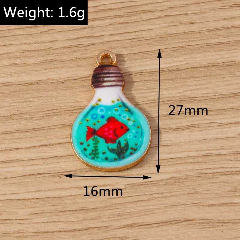 Забавные эмалевые Подвески в виде лампочки 16x27 мм 10 шт.