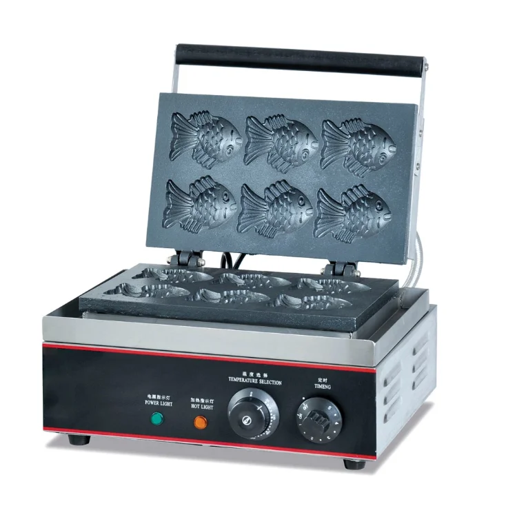 

RM korean snack electric open mouth baby taiyaki fish shape waffle maker making machine fish waffle maker shaped pan wafflemaker