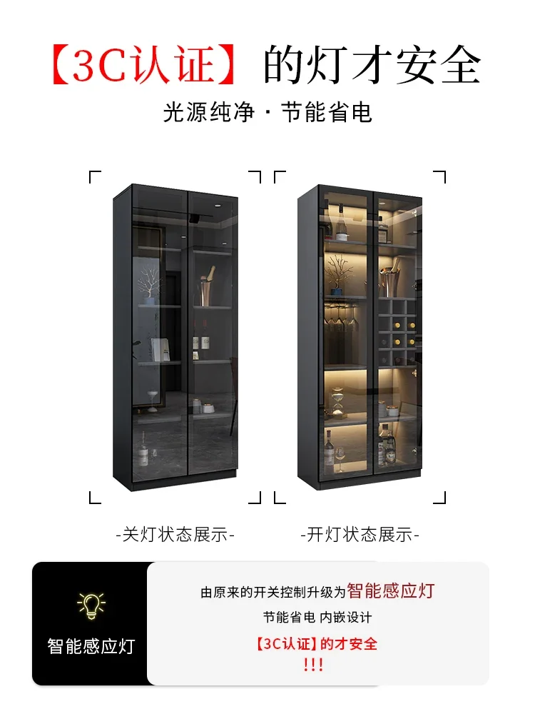 Weinschrank Aus Glas An Der Wand Hochwertige Heimvitrine Moderne Und Einfache Raumhohe Glastür