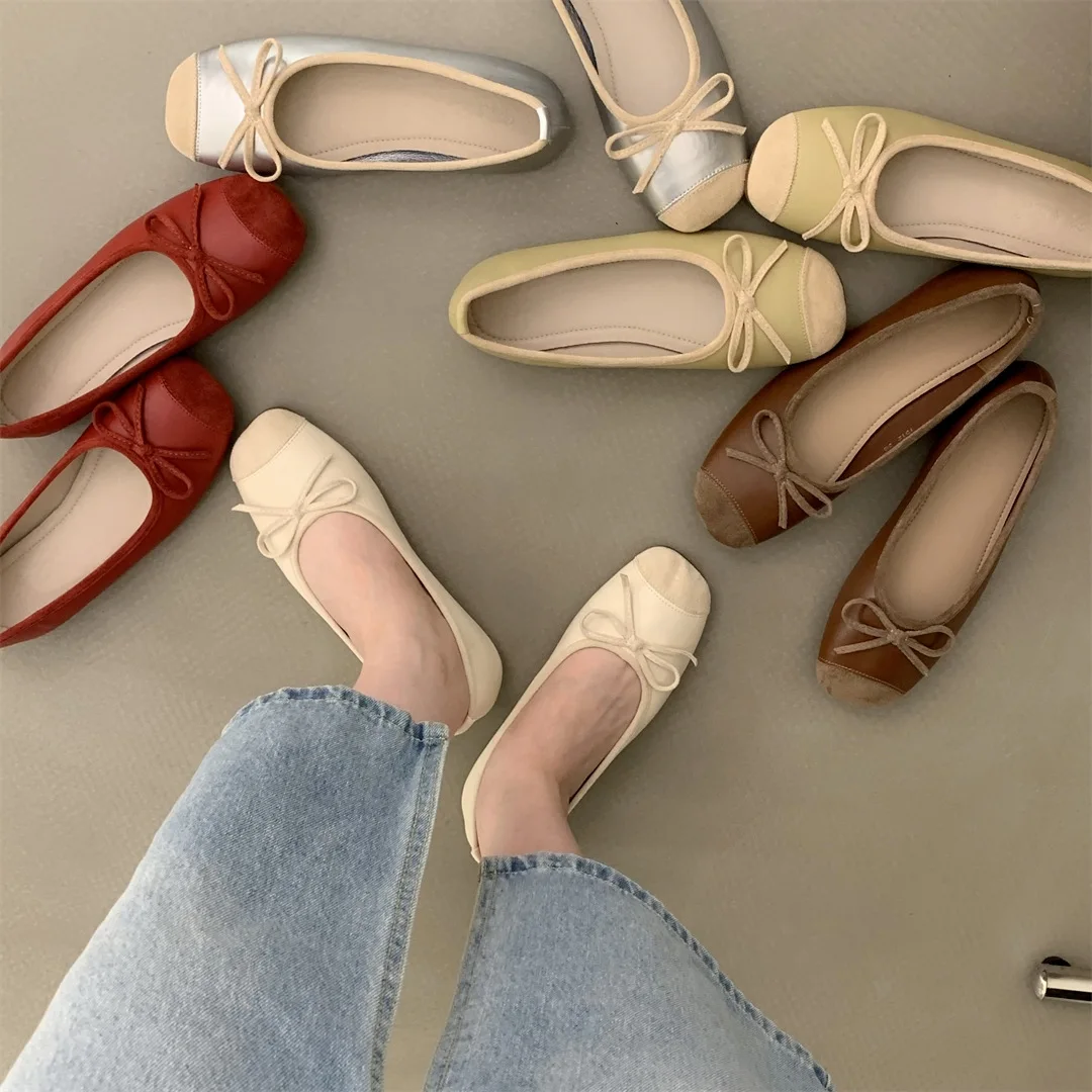 Luxury Designer Women Shoes Butterfly-kont Flat Shoes Women Concise Grandmother Shoe Spring/Summer Office Lady Lightweight Shoes