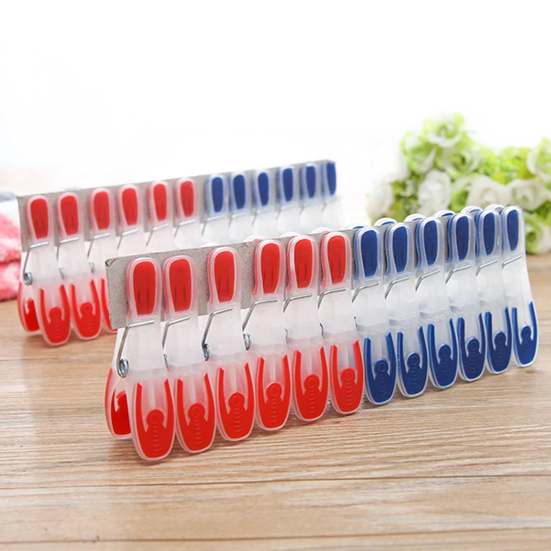 

24Pcs Windproof Clothes Underwear Socks Clothespin Seamless Drying Clips Non-Slip Plastic Pegs Laundry Storage Organization
