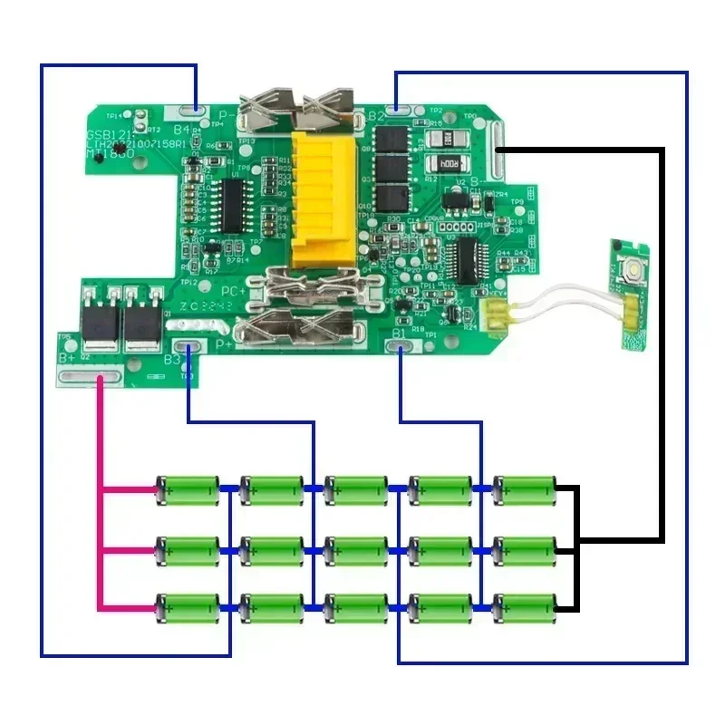 BL1890 15X18650 Печатная плата защиты от зарядки для Makita серии LXT 18 В литий-ионный