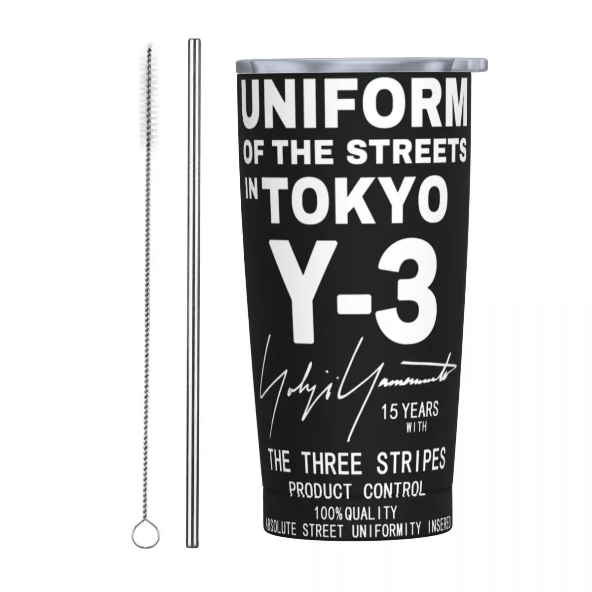 

Yohji Yamamoto стакан 20 унций нержавеющая сталь двойная стенка вакуумная Изолированная кружка чашки с соломинкой для холодного и горячего кофе напиток