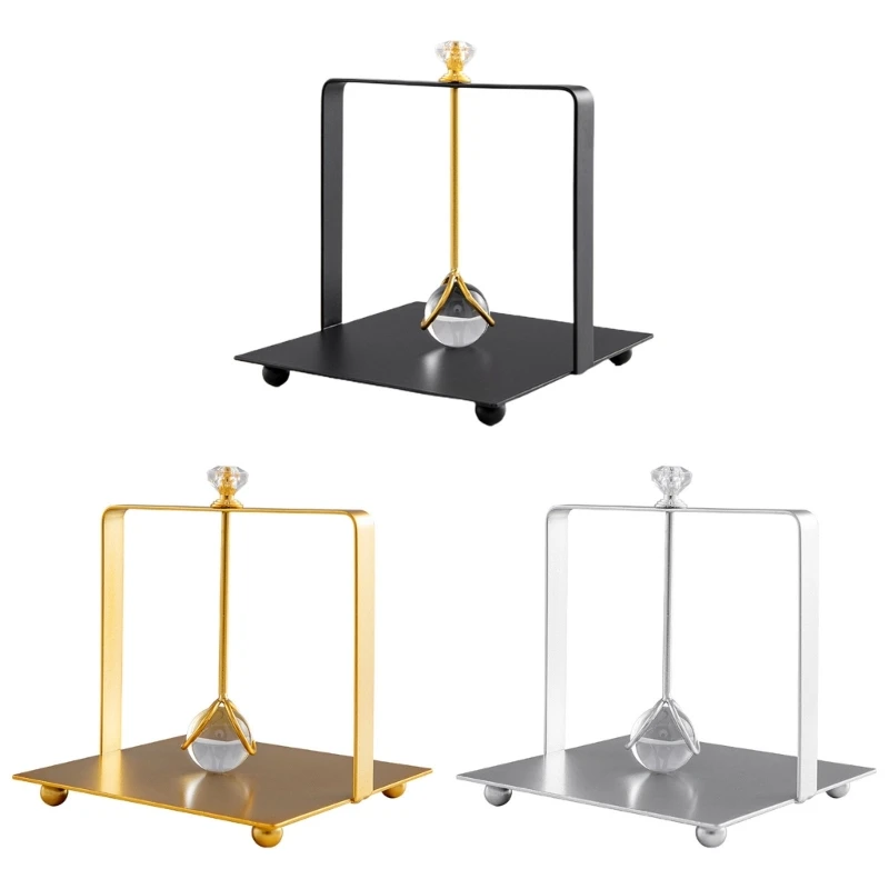 

Desktop Tissue Holder Wrought Iron Crystal Ball Tissue Box Ornaments Restaurant Square Base Tissue for Room