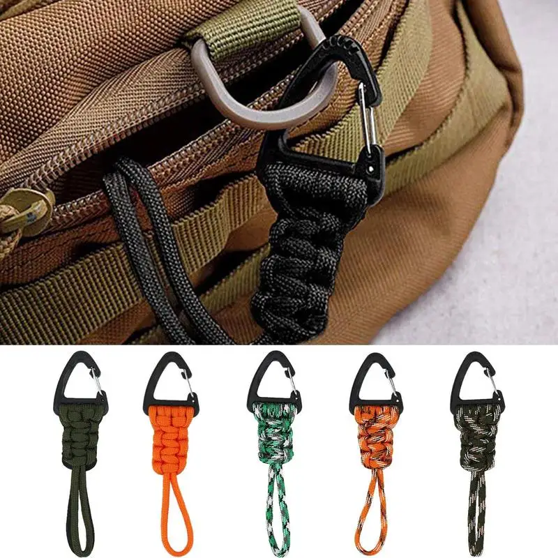 

Paracord Keychain Lanyard Keychain Carabiner Belt Clip Carabiner Clip Lanyard For Triangle Hangings Buckle Handcrafted Carabiner