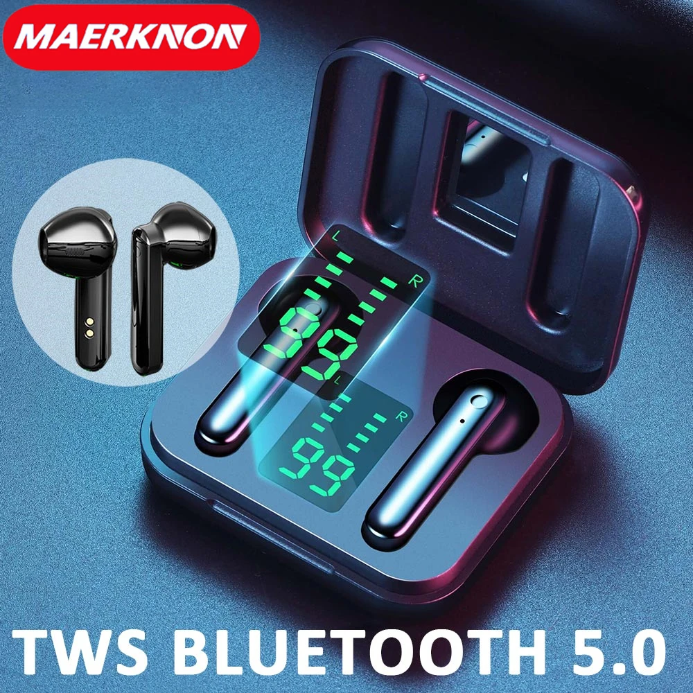 

TWS Bluetooth 5.0 Wireless Headphones Wireless Bluetooth Earphone with Mic Sports Headsets Touch Control Phone Earbuds Earphone