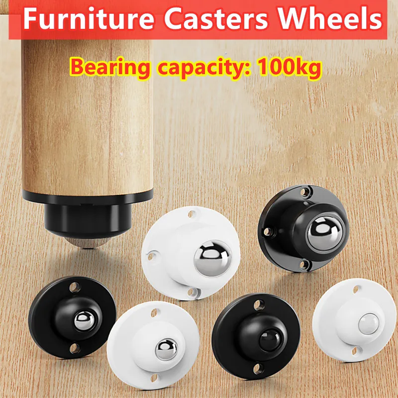 

4pcs Heavy Furniture Casters self-adhesive Stainless Steel Strong Load-bearing Universal Wheel 360 Degree Rotation Mute Pulley