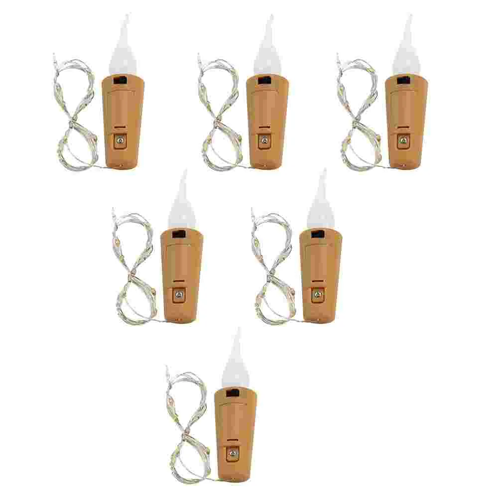 

6Pcs Battery Supply String Light Candle Flame Bottle Light Stopper String Lamp
