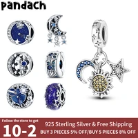 plata charms of ley 925 original fit original pandach bracelet necklace sun moon stars pendant charms beads women fine jewelry
