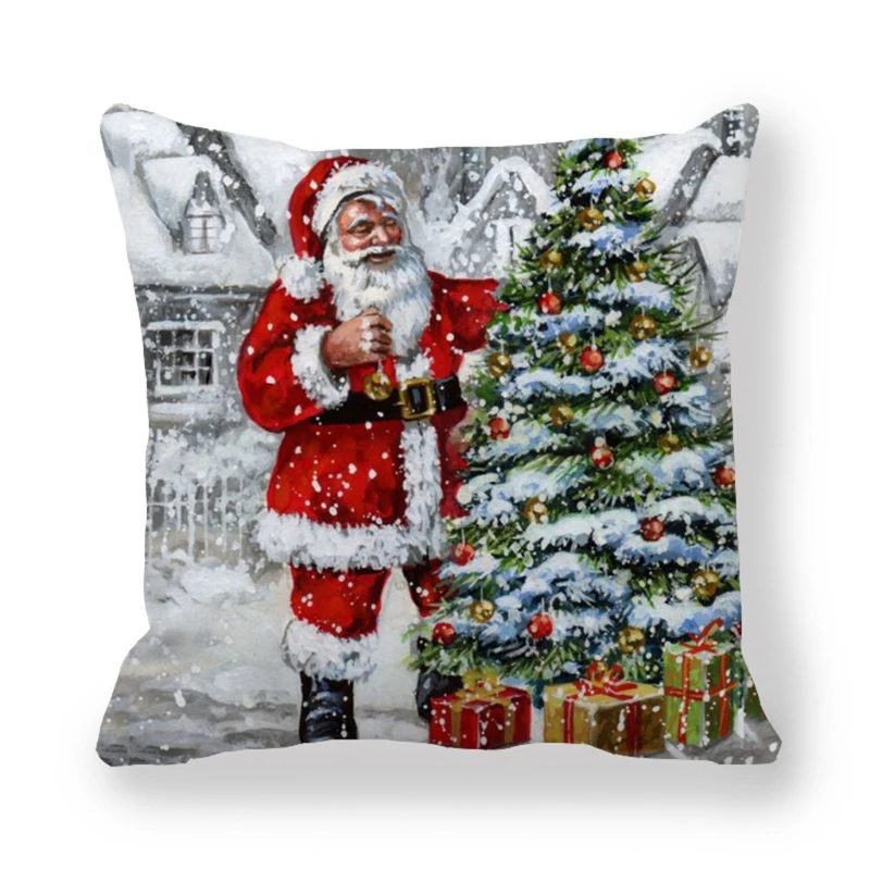 

Merry Christmas Pillowcase Throw Pillow Case Home Decoration Xmas Cushion Cover