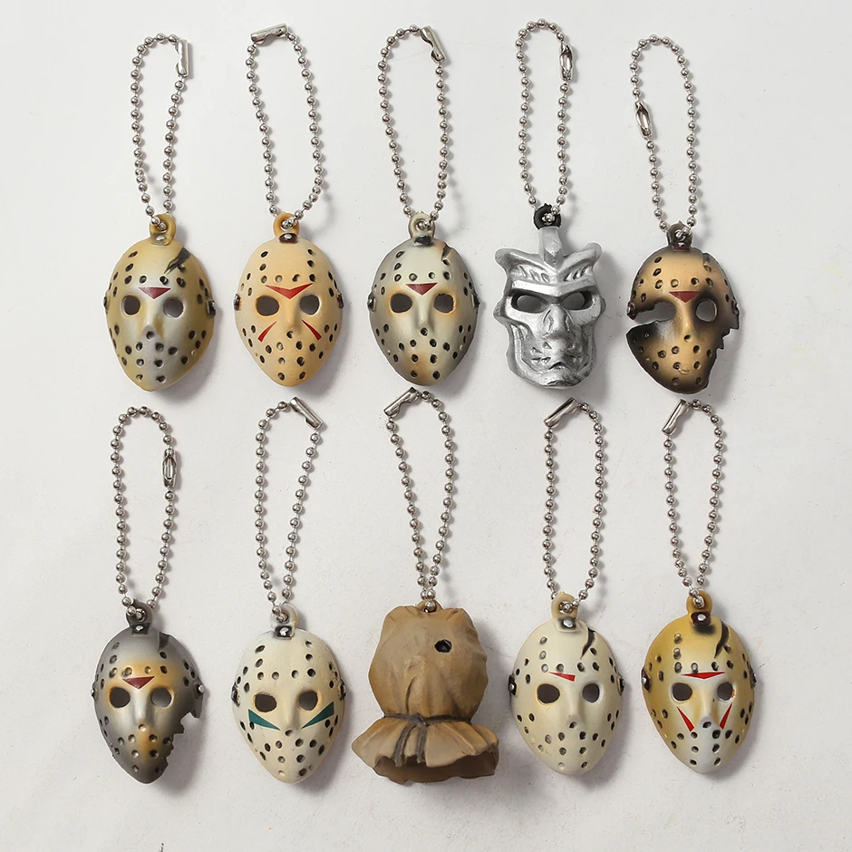 Jason Voorhees Masks Mini PVC Figures Model Toys Pendants 10pcs/set