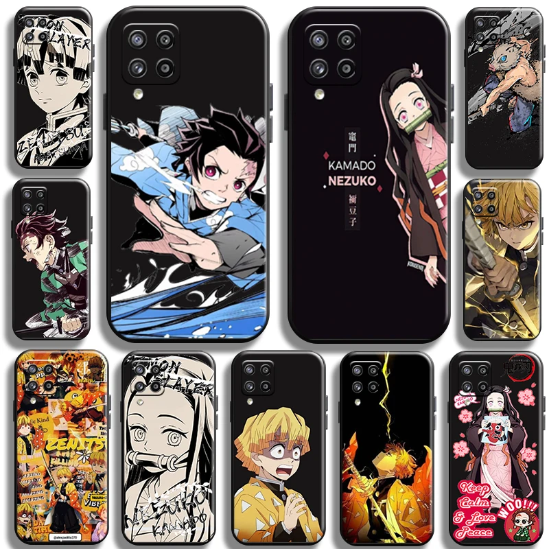 

Demon Slayer Kamado Tanjirou Phone Case for Samsung Galaxy M12 Coque Liquid Silicon Shell Shockproof Soft TPU Carcasa funda