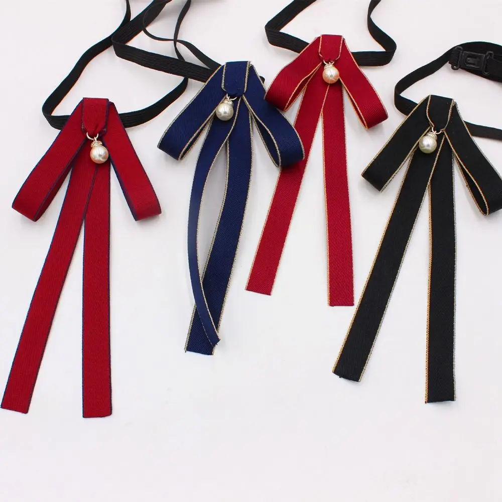 

Collar Bowtie for School Costume Uniform Ribbon Tie Pearl Bow Tie College Style Cravat Small Bowtie Neck Ties