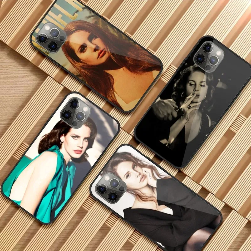 

Lana Del Rey Phone Case for iPhone 14 13 12 11 XS X 8 7 6 Plus Mini Pro Max SE 2022 PC Glass Cover Funda Shell