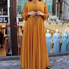 Платье женское длинное шифоновое с круглым вырезом и эффектом качели