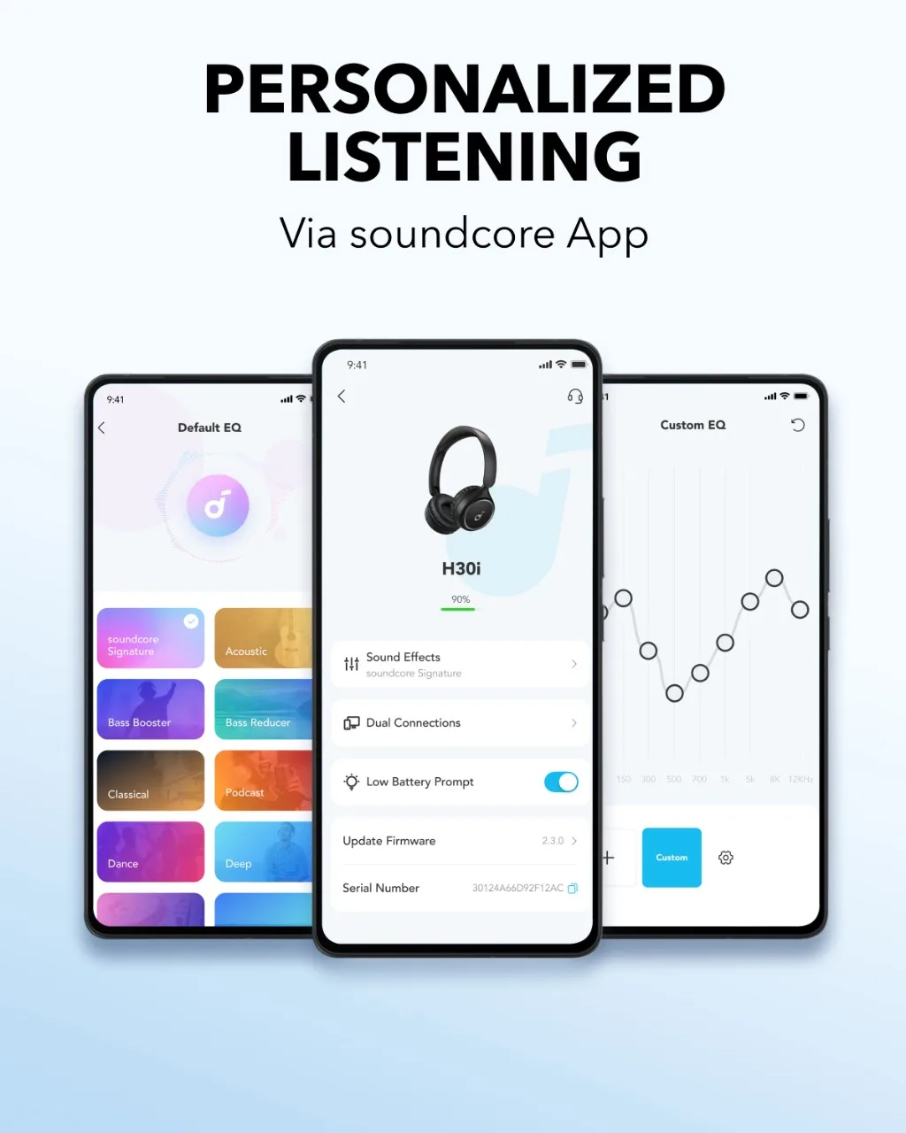 Фото Наушники Soundcore by Anker H30i, беспроводные, Bluetooth 5.3, складные, легкие, стерео, для путешествий и спорта №5
