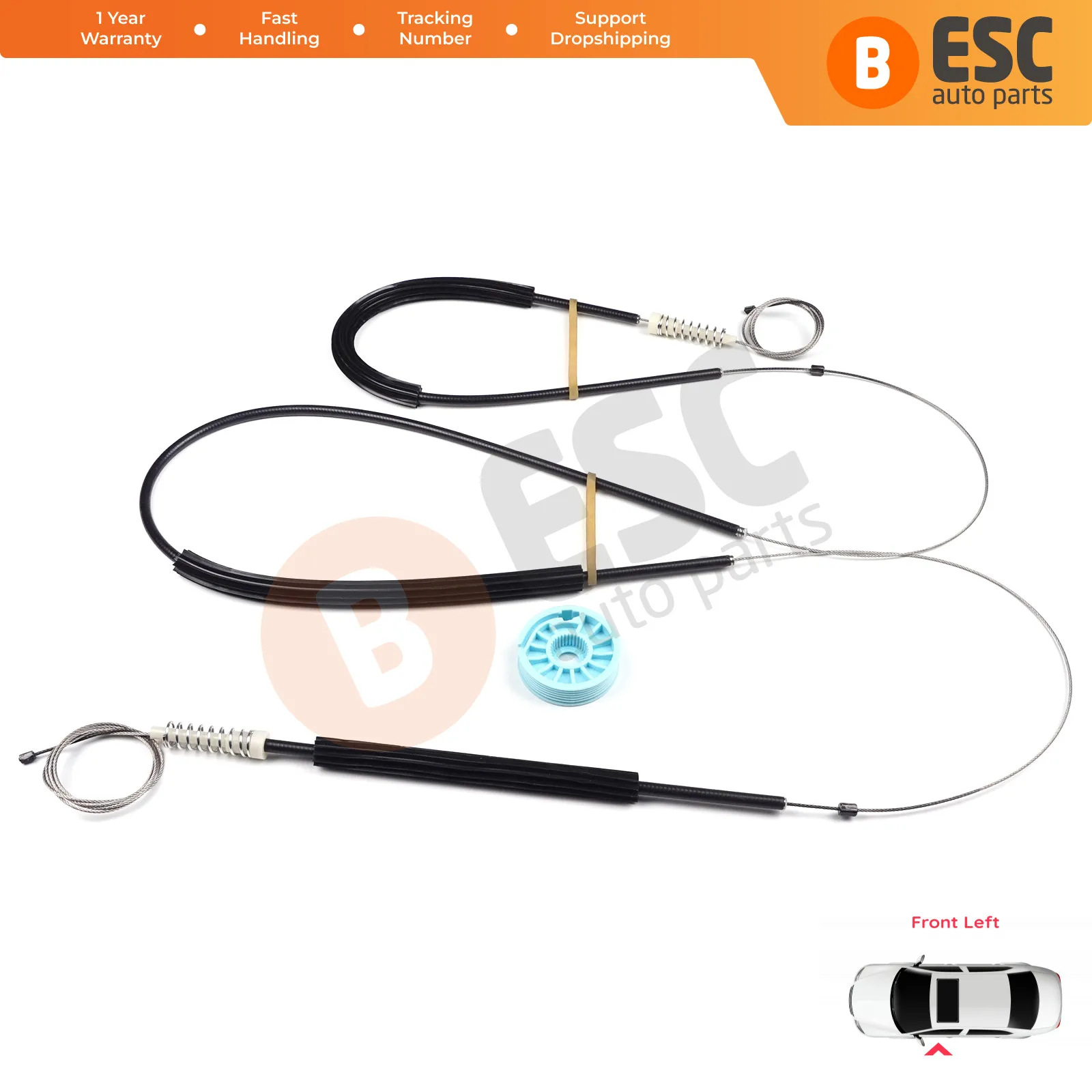 

ESC Auto Parts EWR657 Electrical Power Window Regulator Repair Kit Front Left Door for Audi Q7 4/5 Door 2006-On Ship From Turkey