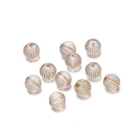 Акриловые бусины AGCFABS золотые с рисунком сердце-цветок 20 шт