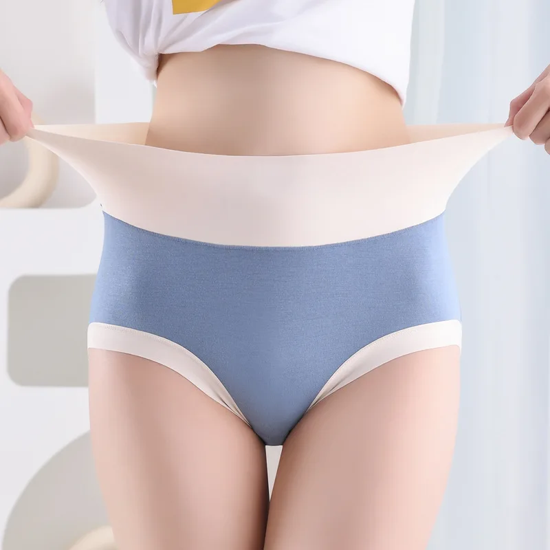

High Waist Plus Size Patchwork Briefs For Women Modal Soft Panties Seamless Lingerie Underwear Elastic Butt Lift Panty Intimates
