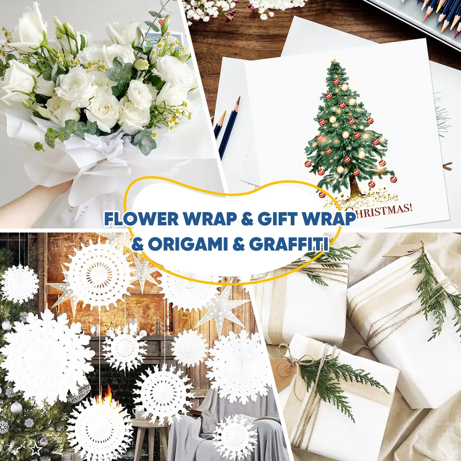 Hans Белая крафт-бумага для транспортировки подарков обработочной упаковки