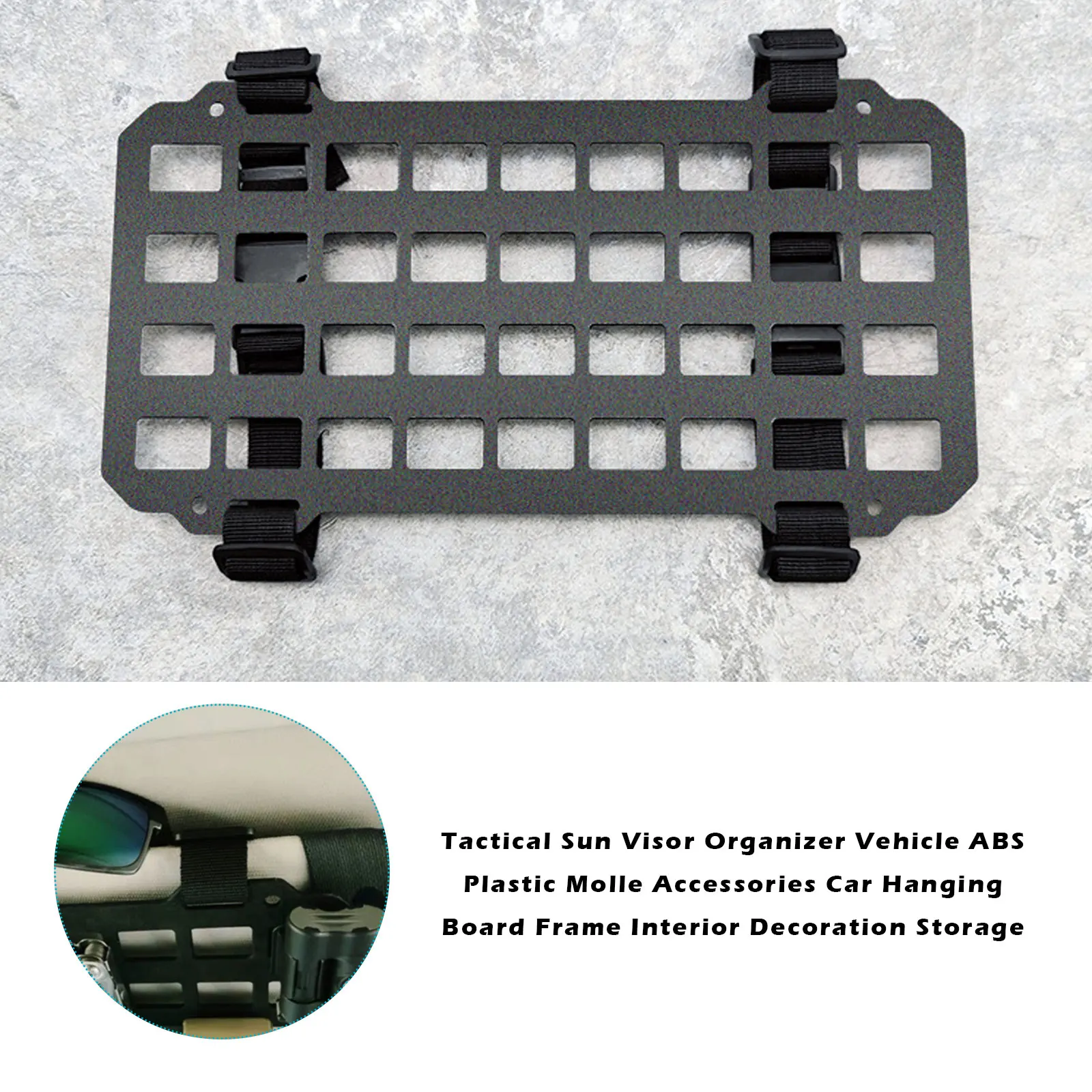 

Goramsay Tactical Sun Visor Organizer Vehicle ABS Plastic Molle Accessories Car Hanging Board Frame Interior Decoration Storage