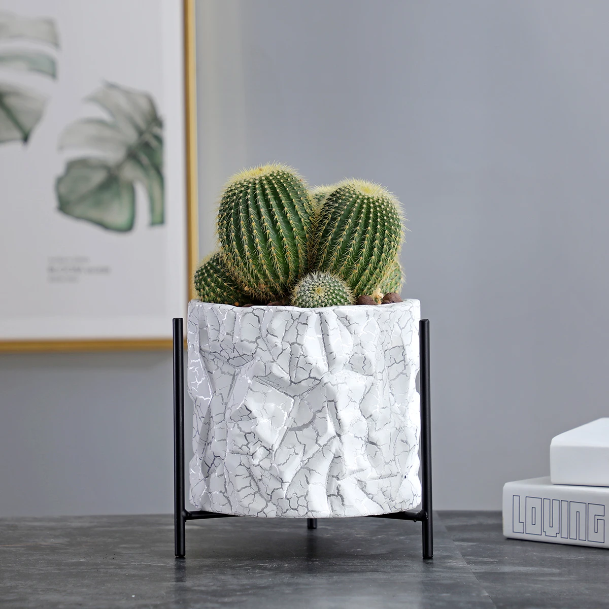 

Креативные современные цветочные горшки, геометрические Мультяшные керамические садовые декоративные горшки для растений, ручная Цветочн...