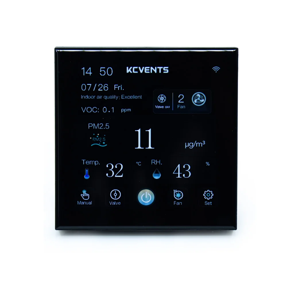 Смарт-контроллер воздуха KCvents с Tuya: мониторинг в режиме реального времени